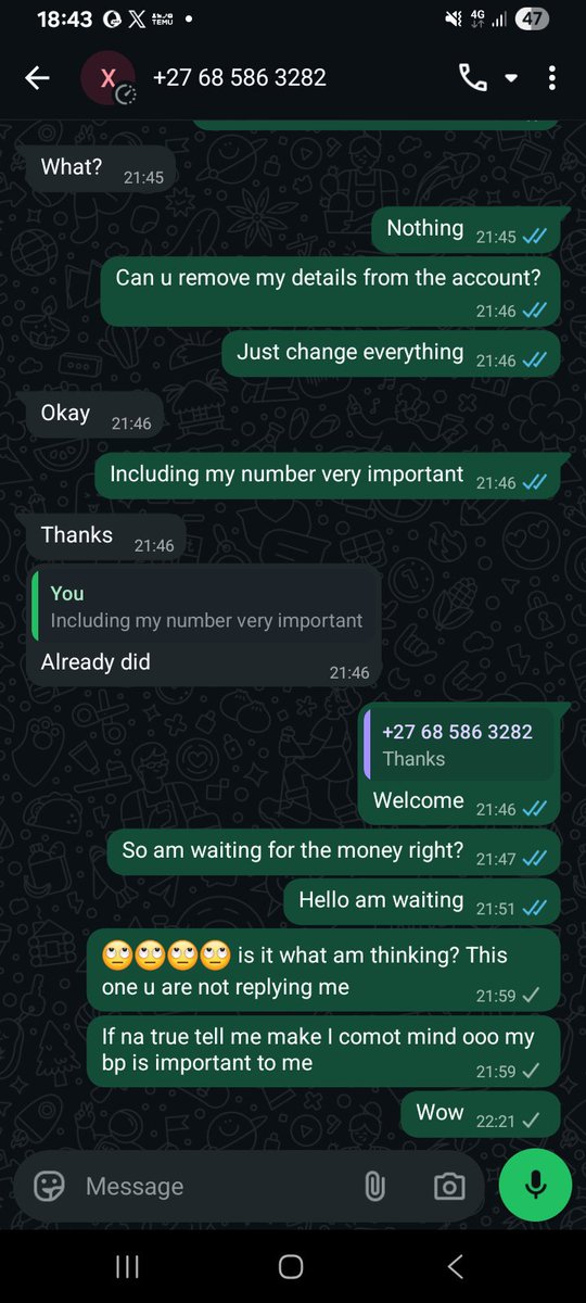 lerrek90558's tweet photo. Don't do any business with this account 
@AkwaOreinor ,she my younger sister she sold this account to someone and the person blocked her without paying her the money https://t.co/2RinHBkboE