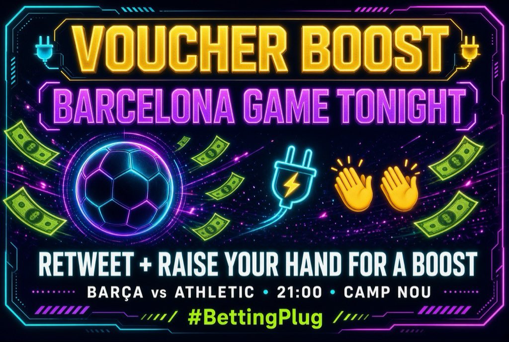 bettingPlug's tweet photo. Free voucher boost 

Entries OPEN  now!!!  

Retweet &amp; raise your hand for a boost
 
#BettingPlug
#Barca
#Barcelona https://t.co/D48ncQJ2u2