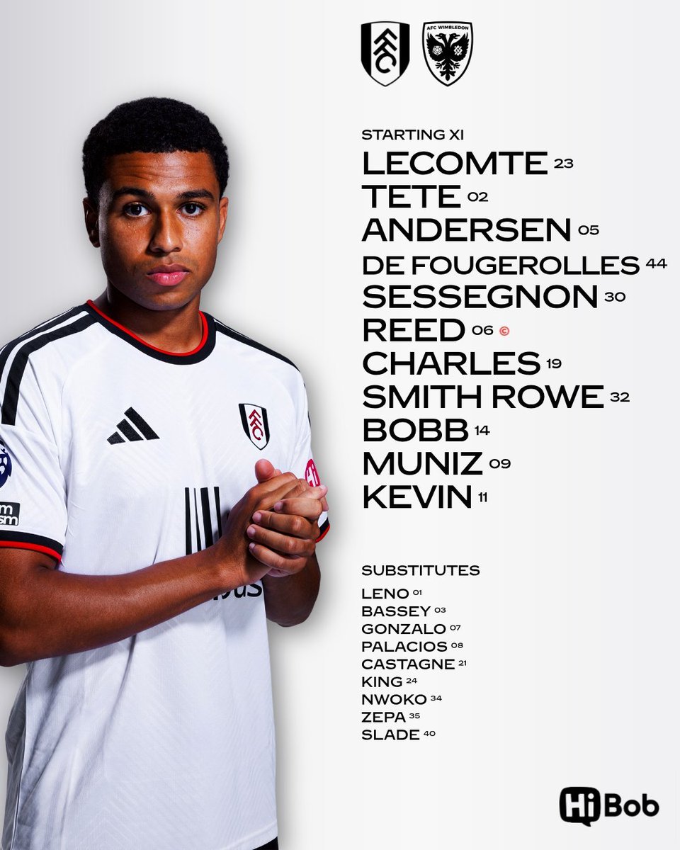 WeArePLeague's tweet photo. @Carabao_Cup @fulhamfcarg @brasil_fulham @FRFulham @FulhamFCFrance @AFCWBrasil @BBIngles @FFutebola • Times escalados para Fulham v AFC Wimbledon
#CopaDaLigaInglesa
#FULWIM
#WAPL https://t.co/gkhDDRAMtL