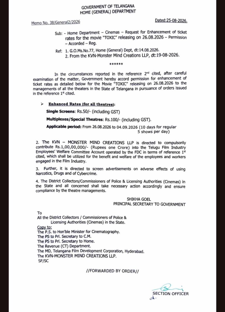 howarddrsy's tweet photo. Every Kannadiga must unite &amp; force govt to introduce a mandatory donation sys for other language films releasing in KA. The makers of Toxic paid ₹1CR for hikes, any non-Kannada film wanting to screen here should contribute. 
@CMofKarnataka  @karave_KRV 
#Toxicthemovie https://t.co/7Iq6lfAlz1
