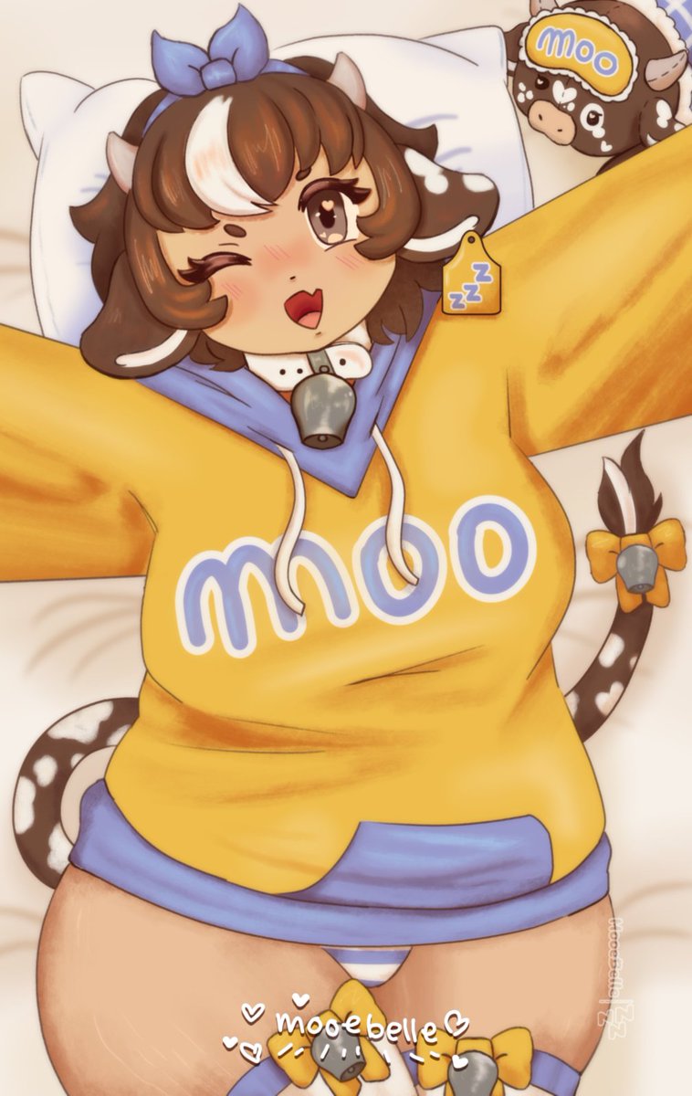 MooeBelle's tweet photo. Moo!~ (*￣▽￣*)💤

#vtuber  #cowvtuber #musebelle https://t.co/vMSdrwiXq7