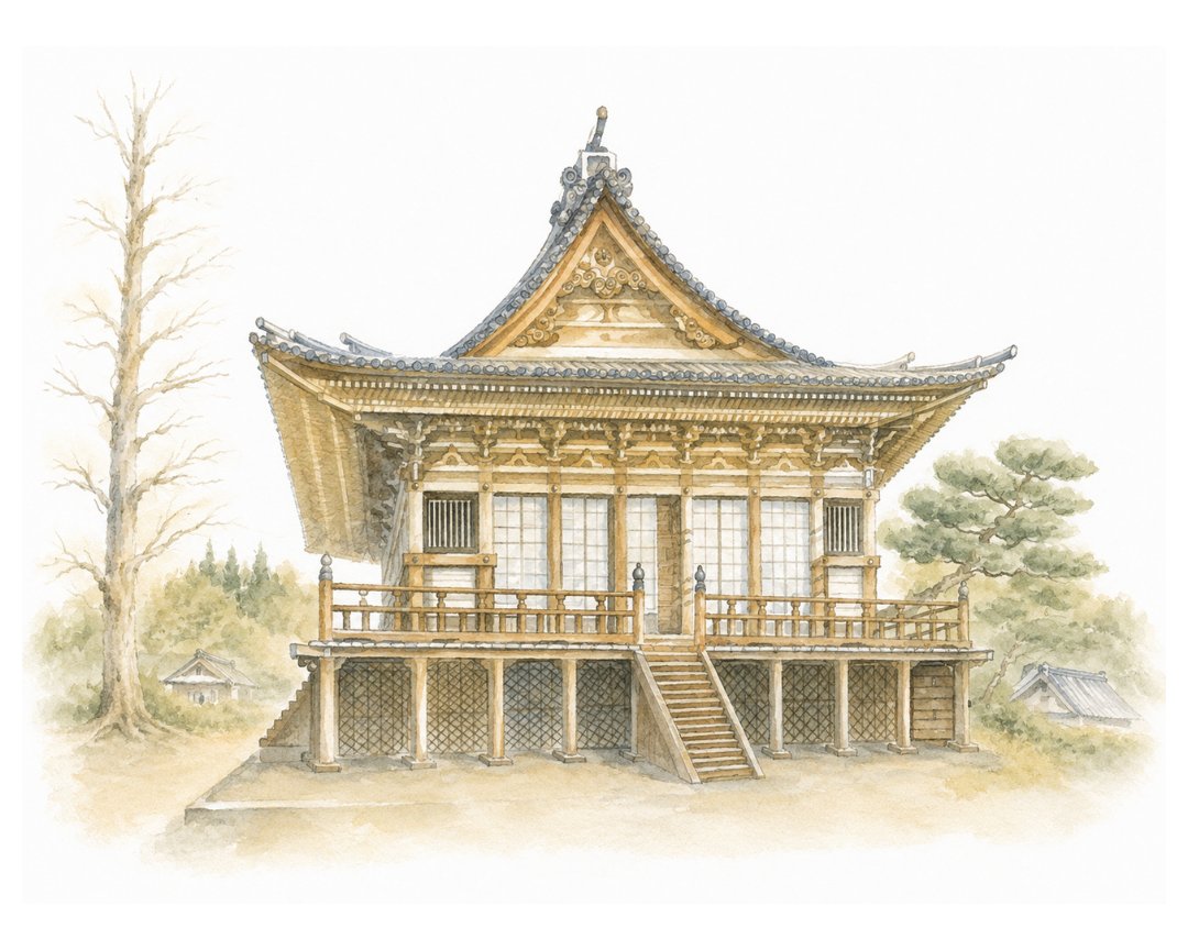 kajiii1965's tweet photo. 【父のスケッチ】前回に続き文京区大塚にある護国寺。年末年始に続けて大塚に通ったことになります。
この年は2月にも護国寺を訪れています。生前、話していてもあまり聞いた覚えがなく、どこに思い入れがあったのか不思議な場所です。
※2004年1月8日〜11日。父のスケッチを残しつつ、生成AIで着色。 https://t.co/Upj0yaDC0T