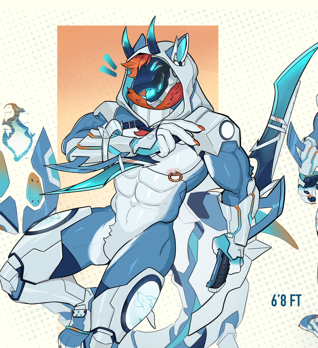 pancaykess's tweet photo. Commission for @/ Helixorange via Telegram. 

#protogen #furry https://t.co/0fLU1kC8KZ
