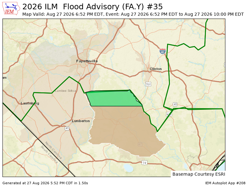 caudlemedia's tweet photo. ILM issues Flood Advisory for Bladen [NC] till Aug 27, 10:00 PM EDT https://t.co/O3yAuneA5o https://t.co/WuFX8kk0q9