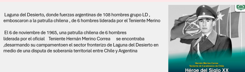Carlos_451's tweet photo. ├£-RECORDAR-02
Laguna del Desierto
Patrulla de 6 Carabineros,
son emboscados ,por 3 Grupos
de gendarmes ,vecinos ,
asesinando , al teniente,
Hernan Merino Correa 

https://t.co/6IeuCzZAlz https://t.co/zBso9LoXnp