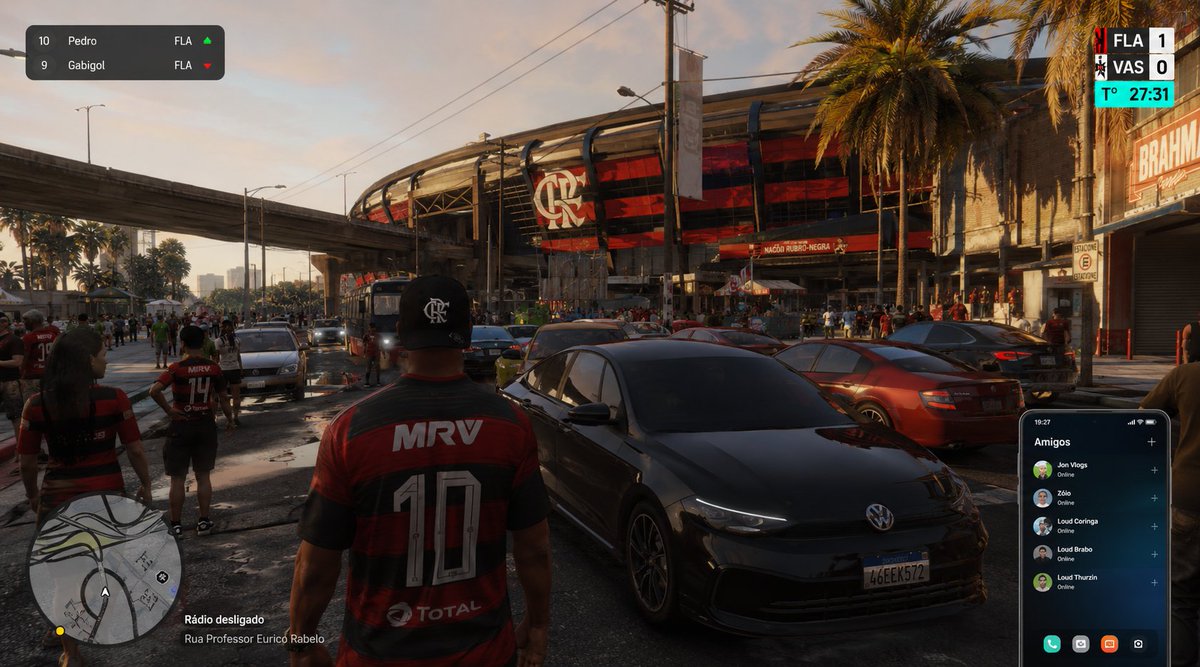 jbnomaraca's tweet photo. 🚨 VAZOU primeiro jogo do Flamengo no GTA 6! https://t.co/WM4tABdMwb