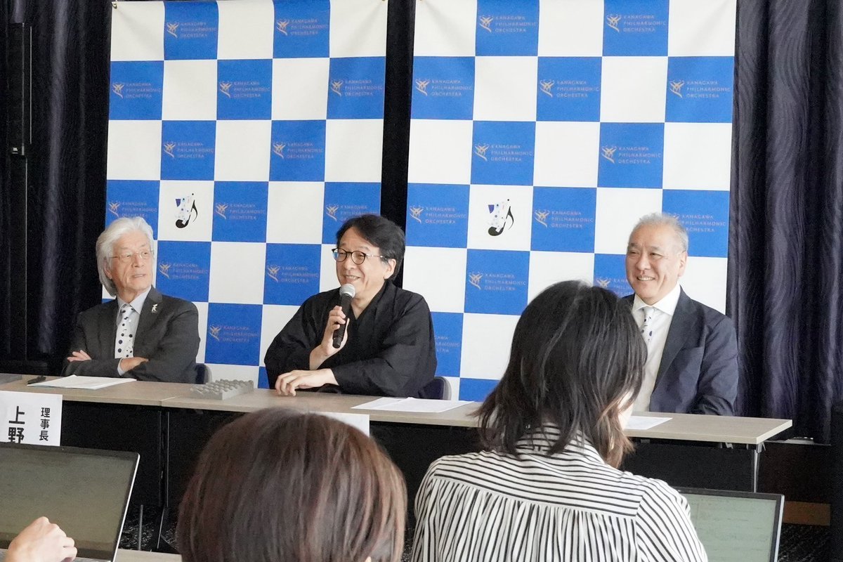 kanaphilradio's tweet photo. 【広報チームの景色】
去年、初の試みとして定期会員の皆さまをお招きした記者会見から早くも1年が経とうとしています。沼尻音楽監督の楽しいお話でシーズンプログラムの解像度もぐっと上がり、皆さまの期待で熱気あふれる時間になりました。去年を上回る多数のお申込みありがとうございます！楽しみ！ https://t.co/gjdJ4Ey5ZS