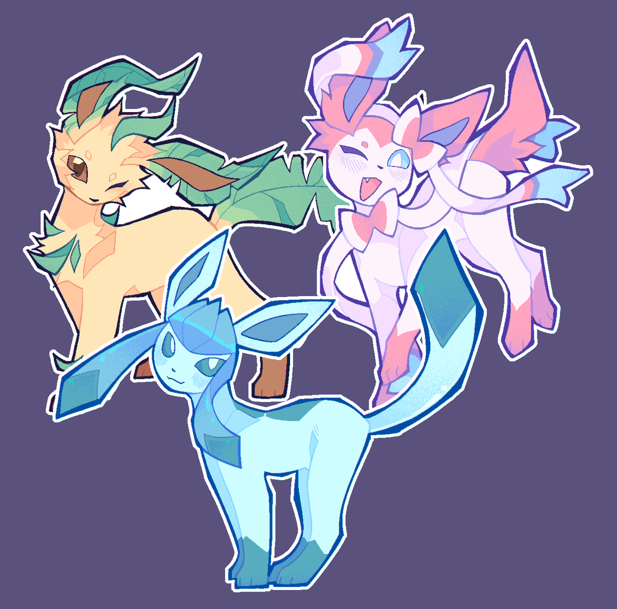 Vinqou's tweet photo. silly gen 4 and 6 eevees https://t.co/OK0ltQ78o6