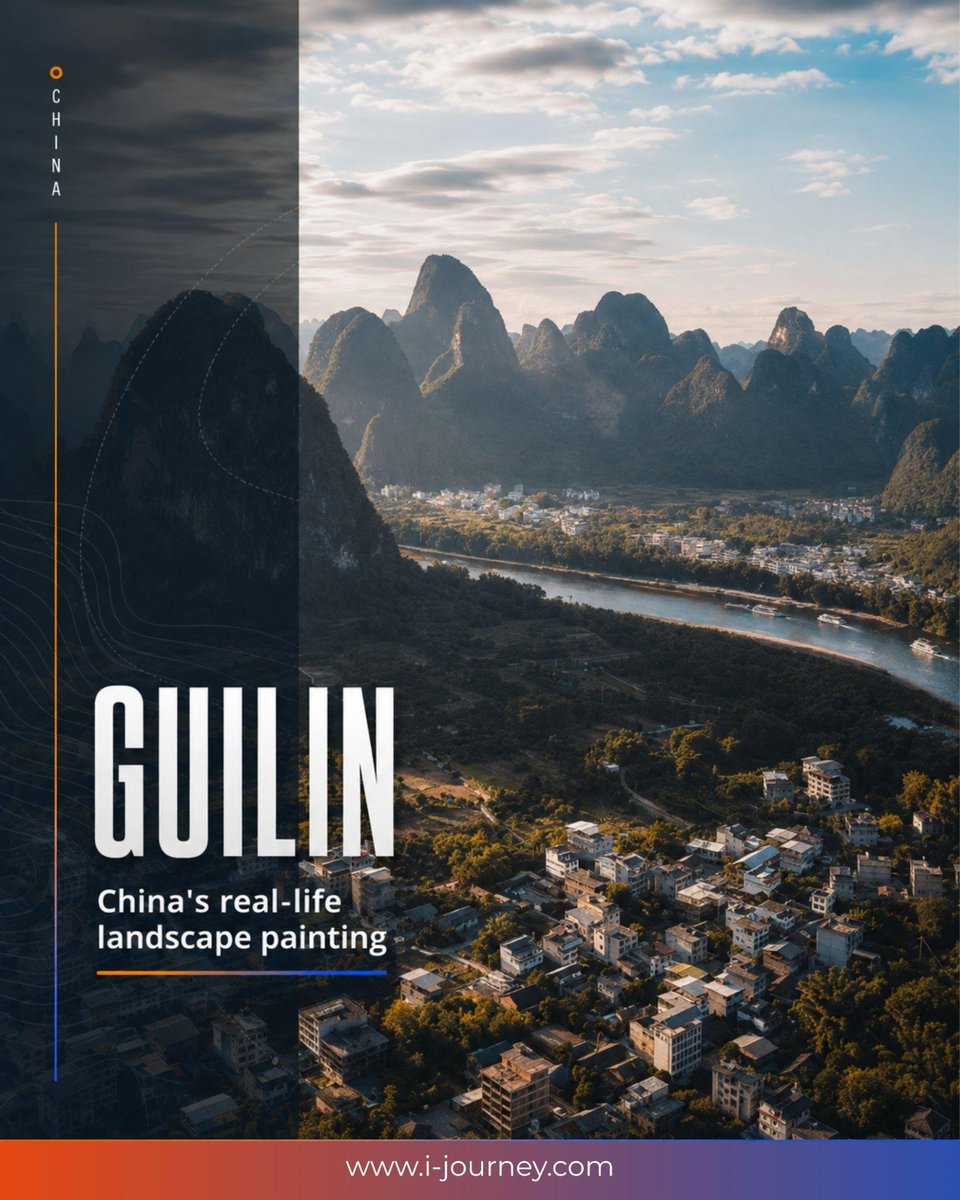 IJourney_Travel's tweet photo. GUILIN 🇨🇳
They say Guilin's scenery is the finest under heaven. Thousands of limestone peaks rise from the earth, the Li River winding between them, so perfect that China put it on the 20 yuan note.
A real-life landscape painting.
#China #Guilin https://t.co/rqBOxw8WHm