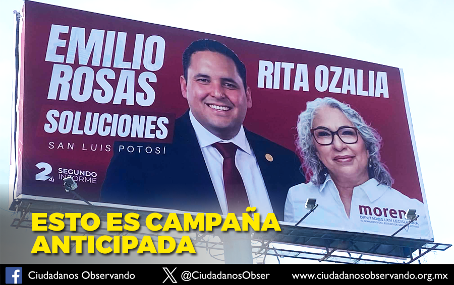 CiudadanosObser's tweet photo. El diputado local por #Morena Emilio Rosas del @CongresoEdoSLP se promociona con fines electorales, utilizando como pretexto su 2° informe legislativo. Ante la contemplación del @ceepac 
https://t.co/Fqr9TGzihV https://t.co/Qmt8ehUb8o