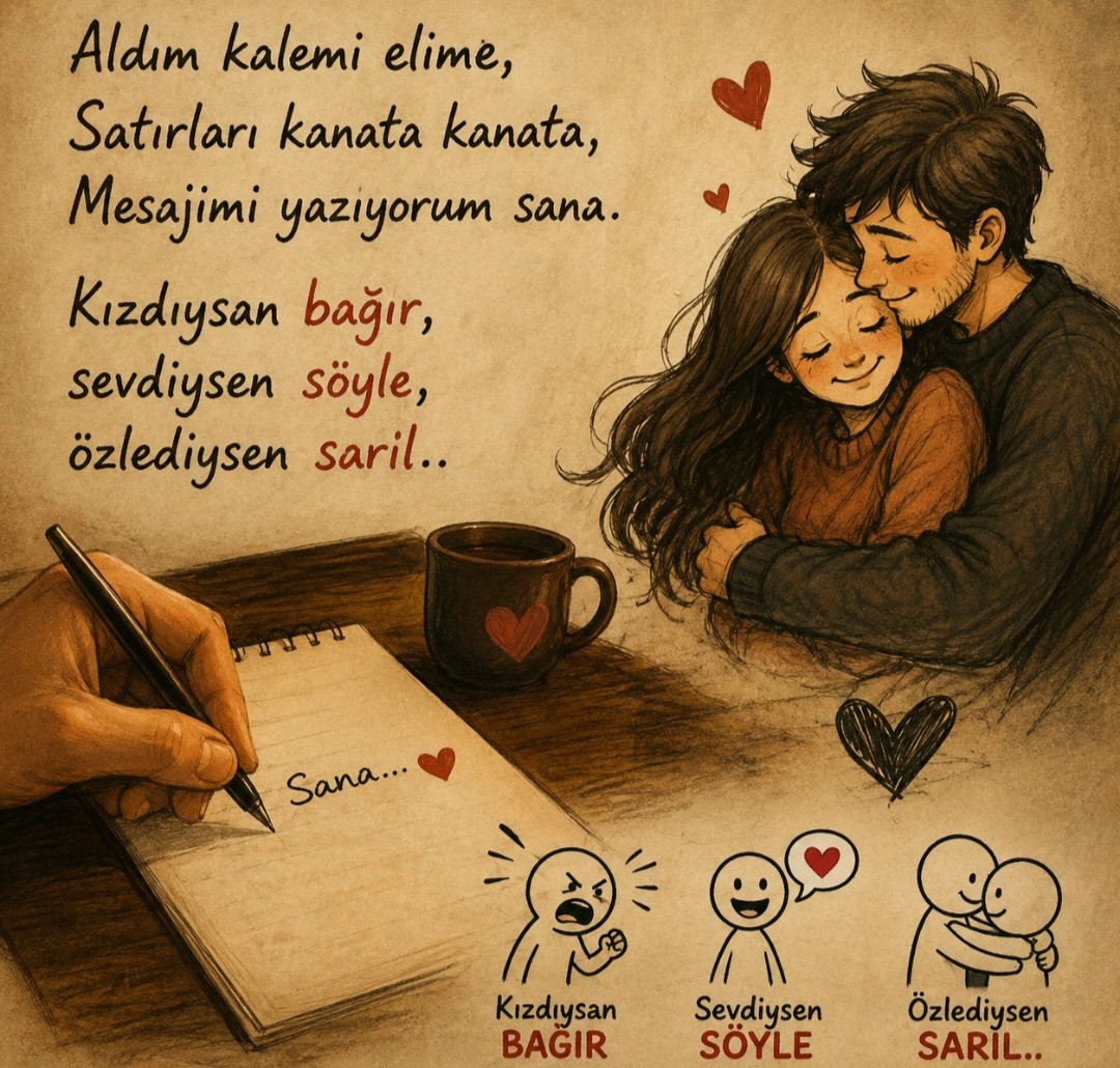 adnanko2's tweet photo. Aldım kalemi elime,
Satırları kanata kanata,
Mesajimi yazıyorum sana.
Kızdıysan bağır, sevdiysen söyle, 
özlediysen sarıl.. https://t.co/nwEyGXlpwP