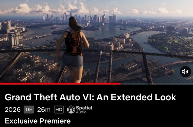 gtavileaks__'s tweet photo. GTA 6 Extended Look está oficialmente disponible en Netflix.  Muchos usuarios están reportando que Netflix está caído para ellos. https://t.co/T2oDPKOcQh