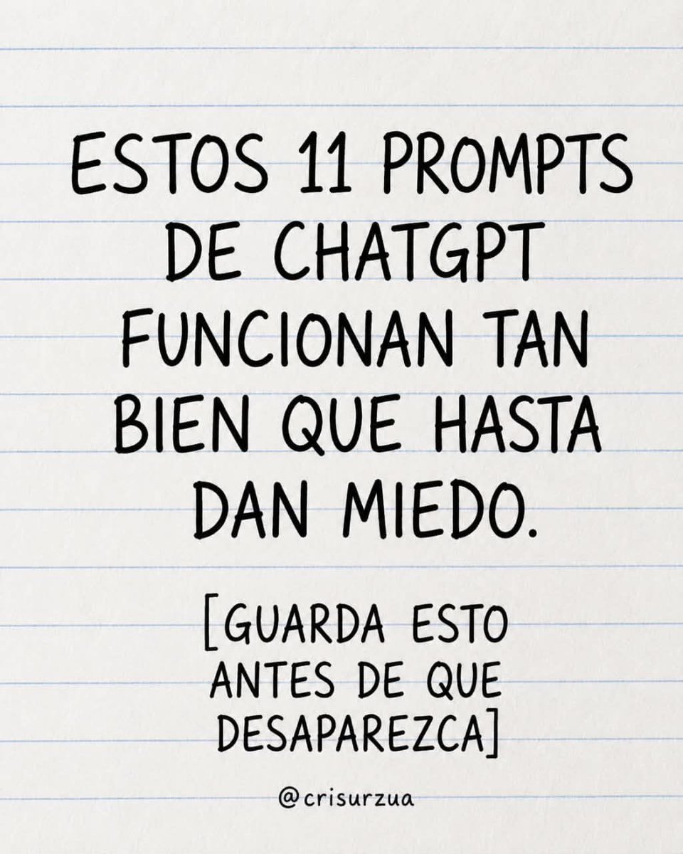 crisurzua's tweet photo. Comenta ESCALAR y te comparto más prompts para usar ChatGPT e IA a tu favor. 👇🏻

Comenta “ESCALAR”
Comenta “ESCALAR”
Comenta “ESCALAR”

La mayoría usa ChatGPT para hacer preguntas simples. https://t.co/Hpoy06dTZd