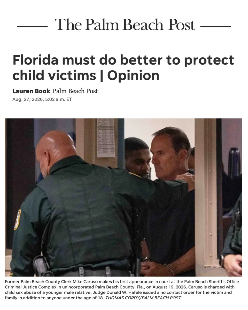 LaurensKids's tweet photo. When a child discloses sexual abuse, what happens next matters. I know how it feels to have the worst thing that happened to you become public before you’re ready. We must do better for children. I wrote why FL needs stronger protections in today’s @pbpost https://t.co/vRklUXKyDa https://t.co/v65ore0lTp