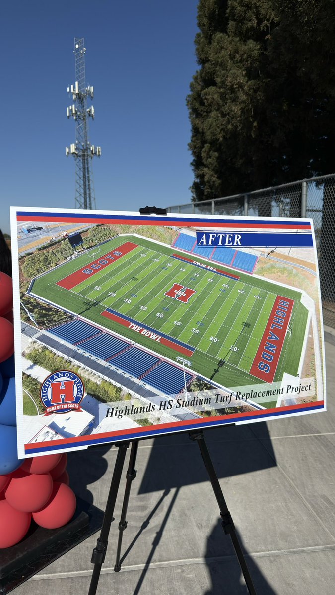 SenatorAshby's tweet photo. Celebrating a big upgrade for Highlands High School! Team Ashby joined the community for the ribbon cutting of the new turf replacement. Creating better spaces for students to learn, compete, and thrive! @twinriversus https://t.co/2eBoL9S9rQ
