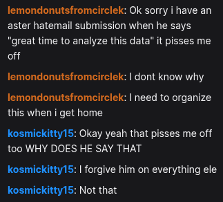 lemon_don_uts's tweet photo. @KillAllAster hey heres my submission featuring McCool's twitch chat. I think he said he agreed and if not i blame it on my internet cutting out to make it sound like it, which would mean my internet hates Aster. I dont hate him in any other regard this just infuriates me https://t.co/M7pp6U17WQ