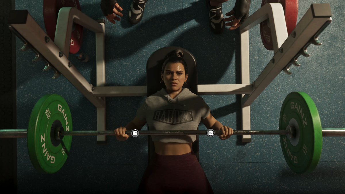 HYPEX's tweet photo. LUCIA (GTA 6) WORKING OUT https://t.co/kbpOfkwepE