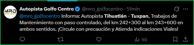 TorreMonitor's tweet photo. @MonitoreoAlas @088_GN @CAPUFE https://t.co/igQMtt1GOf
