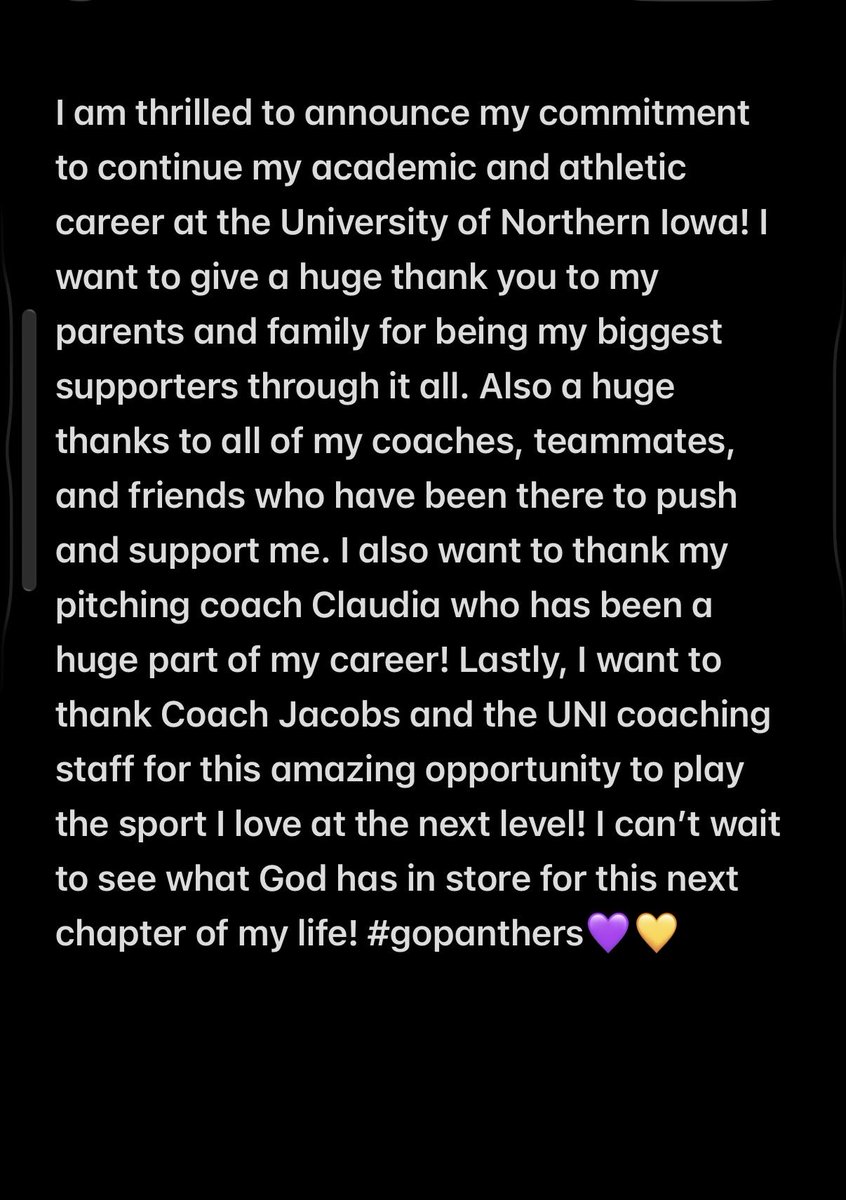 makennapitlick's tweet photo. Next four 💜💛 #committed

@UNISoftball https://t.co/oCEmUZ5lWD
