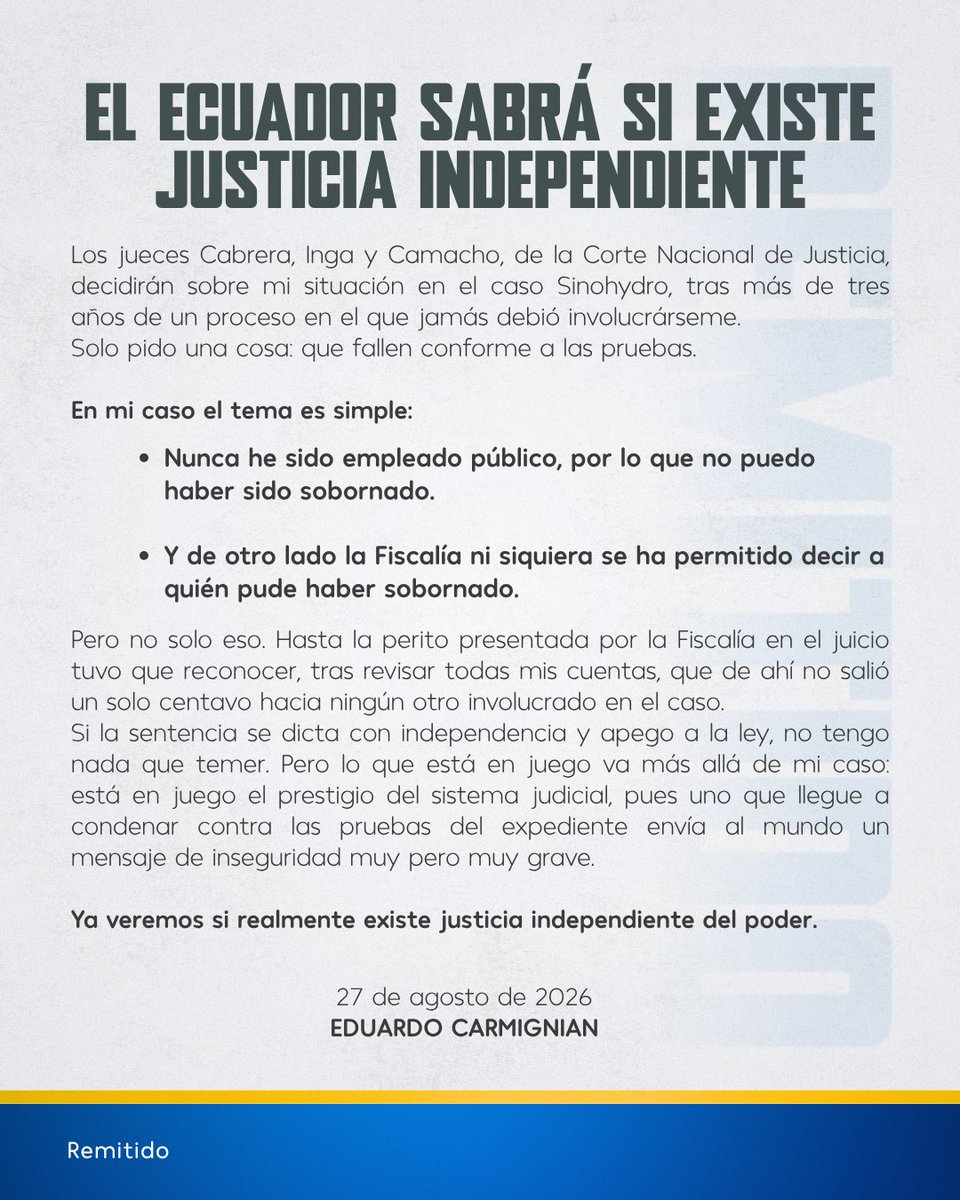 Expresoec's tweet photo. Remitido. https://t.co/BQGGysX95b