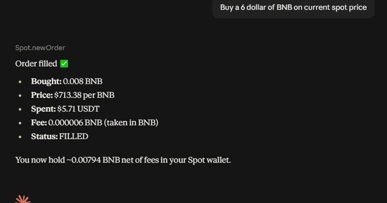 deckanice's tweet photo. I have done my challenge 3 just used my Binance agent OS to buy $5 worth of a token it was pretty cazy to watch

\#BinanceAgentOS https://t.co/QSYDOXDs9o