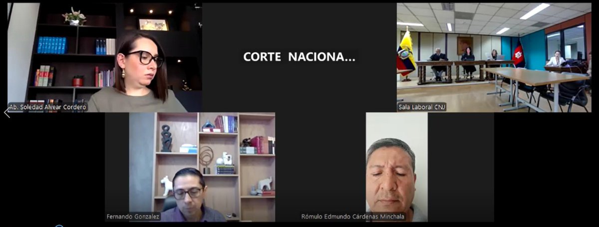 CorteNacional's tweet photo. 🟢#SalaLaboralCNJ | Dra. Enma Tapia (ponente), Dra. Katerine Muñoz y Dr. Alejando Arteaga instalan audiencia. https://t.co/WKUVVlj3pq
