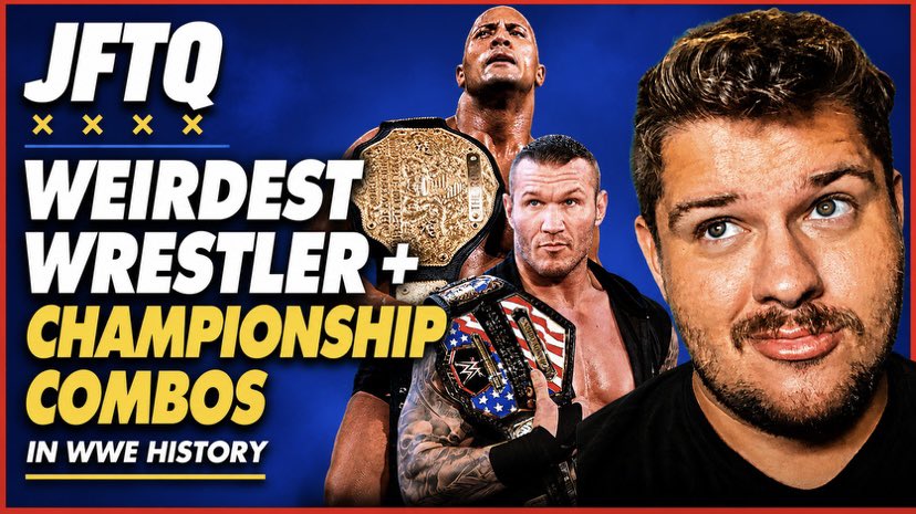 JimmyFromTheQ's tweet photo. 🚨 NEW VIDEO 🚨 

THE WEIRDEST WRESTLER + CHAMPIONSHIP COMBOS IN WWE HISTORY! 

like &amp; share please (link below) ⬇️ https://t.co/eHiRqXAnvK