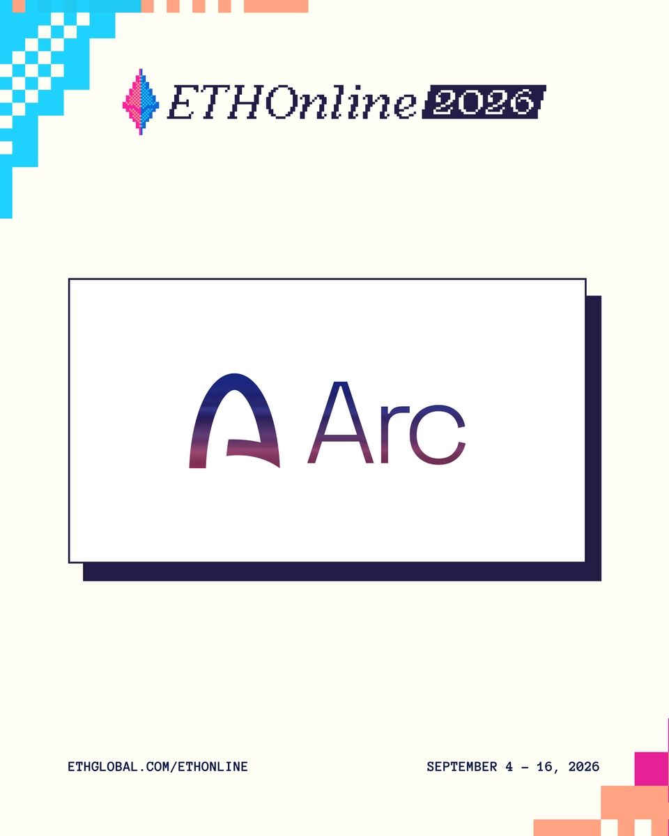 ETHGlobal's tweet photo. 🌐 ETHOnline 2026 Partner | @arc 

An open L1 blockchain designed to unite programmable money and onchain innovation with real-world economic activity.

Sep 4-16 • https://t.co/BsFg4EIRw2 https://t.co/xVvPhMe6hU