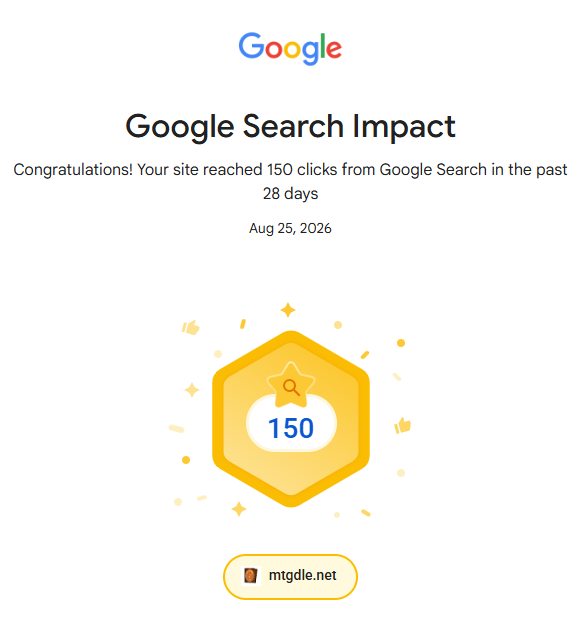 mtgdledaily's tweet photo. As someone who has worked hard on creating a fun and engaging product, this is a huge achievement for me. I don't spend a lot of time marketing, just relying on the product to speak for itself, and for the players to share. Thank you to everyone who has given my daily game a try. https://t.co/kTSXLOJRz2