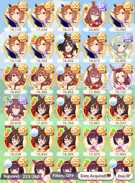 VirtualBrainRot's tweet photo. @Deadthingyz ive transferred at last 100 total umas mostly nishino and opera O and still trying to get dd/pp/igwit on one uma https://t.co/kRxnT7KGOd