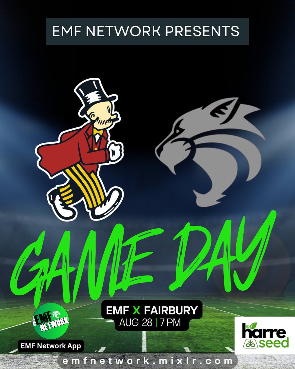 emfnetwork's tweet photo. Let's go!!  It's GAMEDAY!!
@JeffsFairbury at @EMFPublicSchool 
🖥️ https://t.co/ua8HJGFQXk / EMF Network app
POWERED by Harre Seed &amp; Services!

#nebpreps
@AndersonSupt @kloozlk https://t.co/UquYVuAEOr