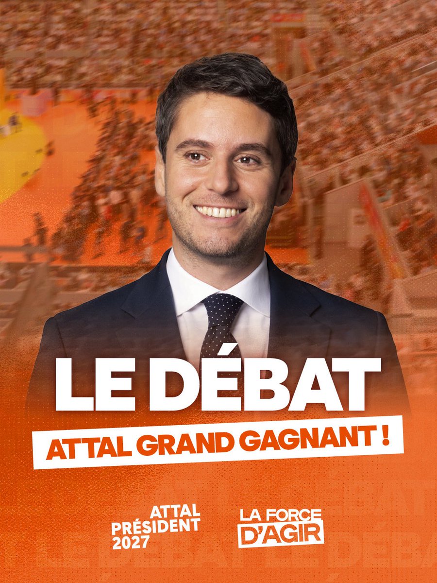Lycrem3's tweet photo. ➡️Finalement « le cap clair » c’était @GabrielAttal ce soir.✅

La force de convaincre les Français : Jeu.Set et Match.🎾 https://t.co/Q79v8YYMYk