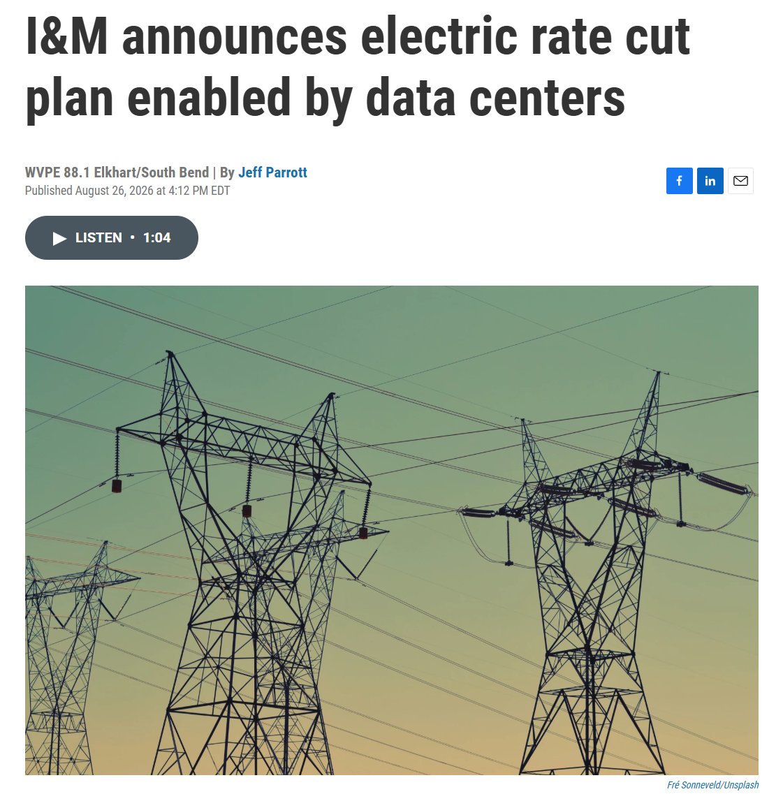 cremieuxrecueil's tweet photo. Indiana &amp; Michigan Power (I&amp;M) has asked Indiana's state gov if they can lower rates because they're making so much money from data centers and they want to pass savings on

If the state approves, customers will see $100 cut from annual bills, which they'll freeze for three years https://t.co/b7dm3GJPey