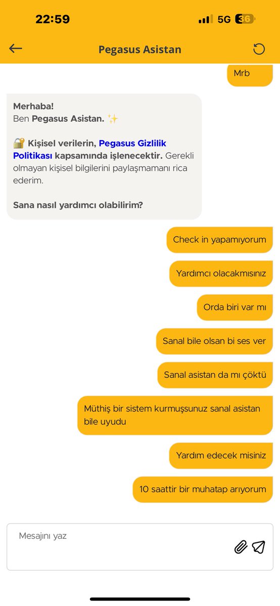 Sidartaaaaaa's tweet photo. @kocholding @ucurbenipegasus @flymepegasus Sanal asistan bile hizmet vermiyor. Bilet alıncaya kadar hizmet bilet aldıktan sonrazhizmete kapalı https://t.co/jtpKJ8g7Fr