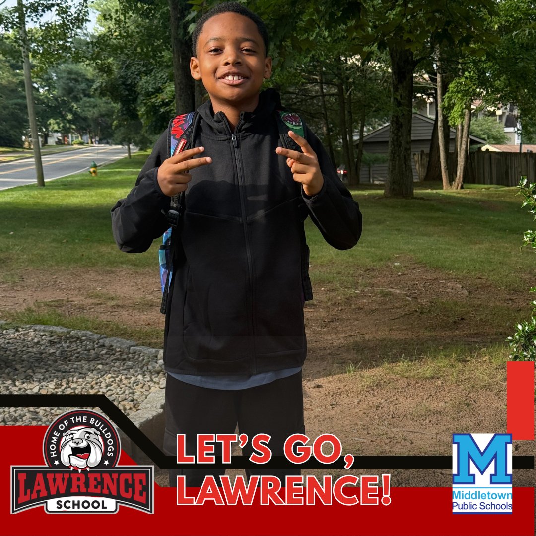 mps_ct_'s tweet photo. We hope all of our Middletown students had a great first day, like Austin! He kicked off the new year on the right foot, as he begins 5th Grade at Lawrence School. Exciting times ahead, and this is just the beginning! 👏👏 #MPSBackToSchool https://t.co/FL1IKNLgWH