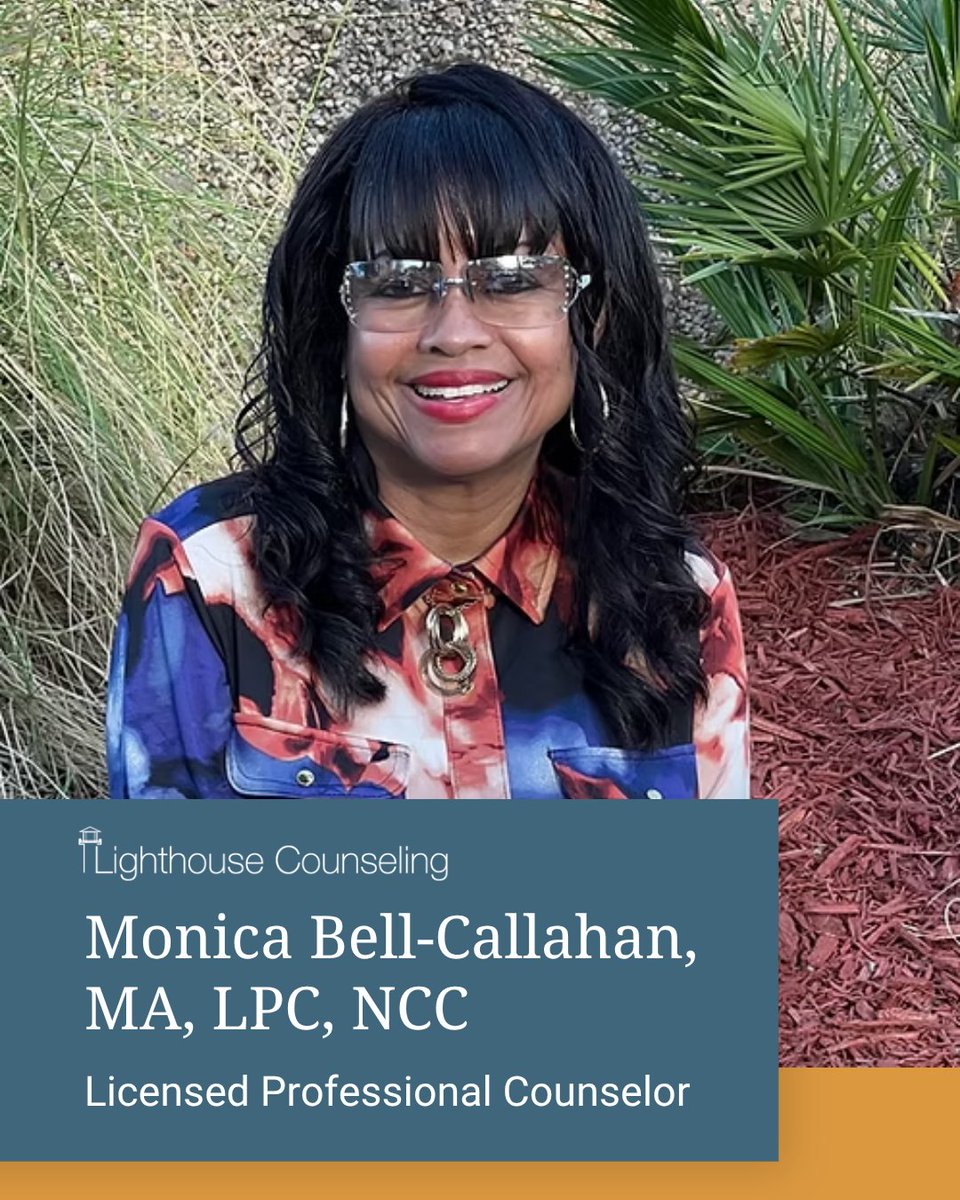 LC_Newnan's tweet photo. Meet the Team: Monica Bell-Callahan, MA, LPC, NCC
Licensed Professional Counselor | National Certified Counselor
Virtual Appointments

Learn more about our team or schedule an appointment by contacting Lighthouse Counseling.

#LighthouseCounseling #Therapy #Counseling #NewnanGA https://t.co/gVjbZza3JM