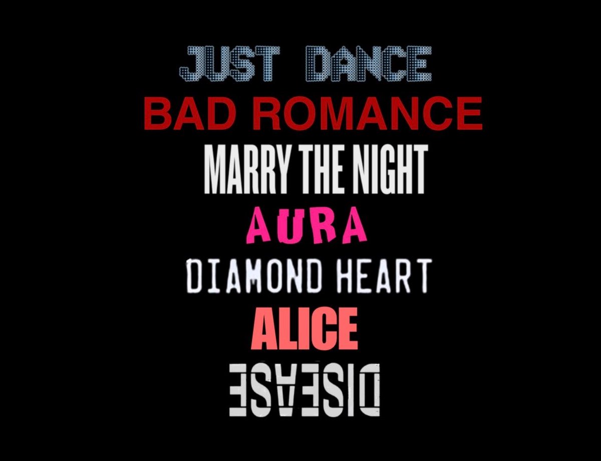 LMonsterReacts's tweet photo. rank these lady gaga opening tracks based on your personal opinion https://t.co/5vNvMF81sN