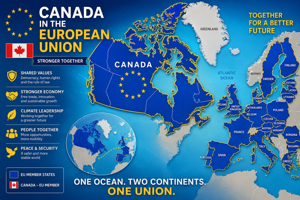 OlenaRohoza's tweet photo. Do you support 🇨🇦 Canada joining the 🇪🇺 EU?

Yes or No? https://t.co/2m8VptFpow