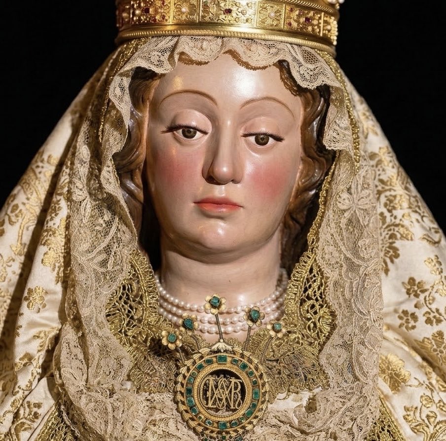 cmorenoporras's tweet photo. ¿Verán nuestros ojos algo parecido algún día?
Es lógico, y puede ser perfectamente respetuoso con la talla BIC, que la Patrona luzca su patrimonio textil y su joyero. Espero que podamos disfrutarlo más allá de un montaje de
IA. https://t.co/gMO1D6raaL