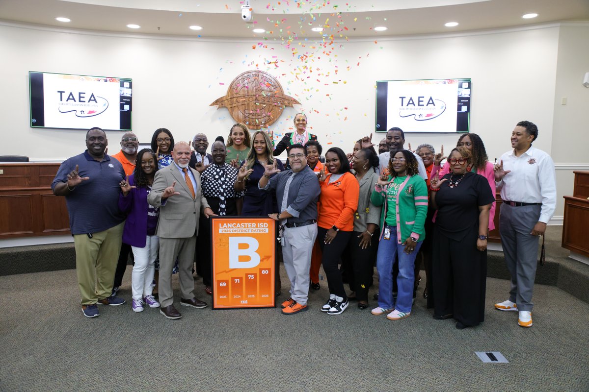 LancasterISD's tweet photo. ✨ Congratulations to George Washington Carver 6th grade Learning Center for earning a B accountability rating, Lancaster High School for earning an A rating, and Lancaster ISD earning a B rating from the Texas Education Agency. https://t.co/59zk0Ym25o