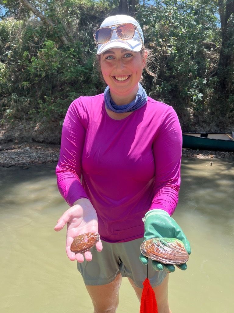 TxWRI's tweet photo. Earlier this week, TWRI Program Specialist Madeleine Spencer attended a Texas Parks &amp; Wildlife Department mussel mark-recapture sampling event in Brushy Creek. The survey was led by TPWD's Clint Robertson, with support from other agencies &amp; organizations across Texas. #txwater https://t.co/soQ778g0Hj