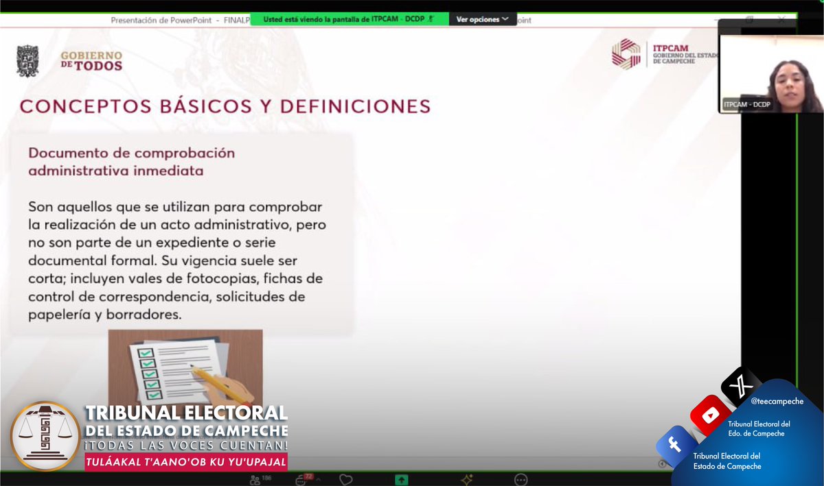 teecampeche's tweet photo. Personal de la Unidad de Transparencia y Archivo y del Órgano Interno de Control del #TEEC participó en el curso en línea “Organización y gestión documental, parte I”, impartido por personal del Instituto de Transparencia para el Pueblo de Campeche @ITPCampeche.
Organiza: Instituto de Transparencia para el Pueblo de Campeche.