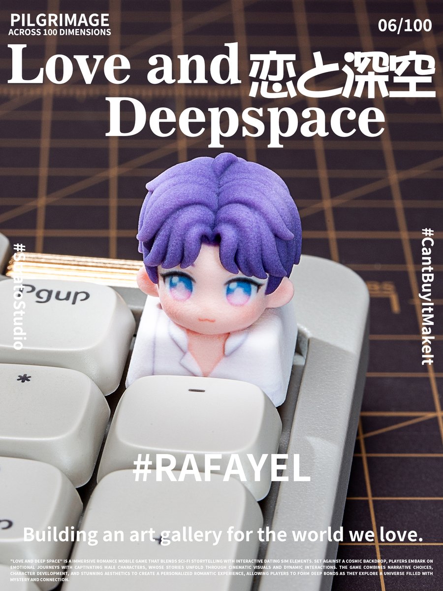 StratoStudioEN's tweet photo. [Keycap Pilgrimage] 006 / Love and Deepspace
100 stories on a fingertip canvas. A love letter sent across the endless sea of stars.
"To me, you are the most effective painkiller."
(Fan-made)
#StratoStudio #KeycapPilgrimage #LoveandDeepspace  #customkeycaps #articankeycaps https://t.co/JsnlQ3XXA5