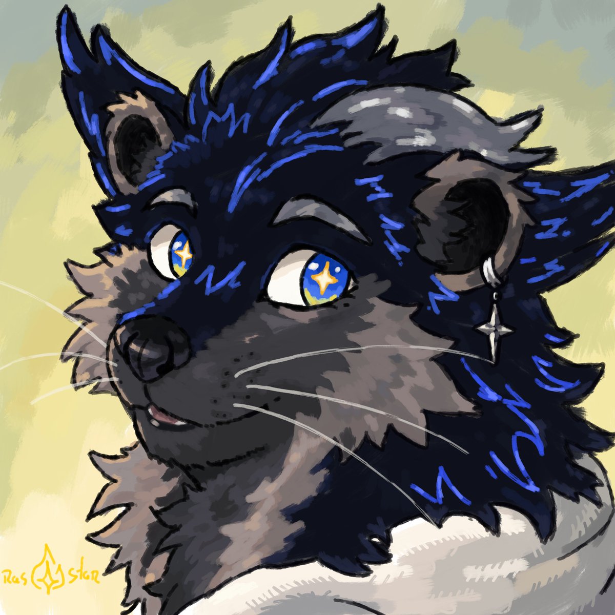 ItsRasStar's tweet photo. First post, so I guess I should start with the guy in my profile picture ✦

This is Rasalas, my binturong sona :3 https://t.co/vksRfV0Ztm