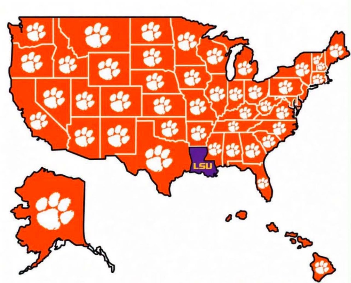 ClemSportNews's tweet photo. CFB fans across country on who they wanna see win #Clemson vs #LSU https://t.co/JEk6lEYbVk