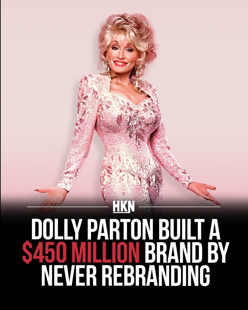 SOHKNetwork's tweet photo. Dolly Parton never rebranded once in 60 years and Forbes still put her fortune at $450M.

The trick: she owned her song rights since 1966, so every new venture (Dollywood, fragrance, Broadway) stacked on assets she already controlled.

#schoolofhardknocks #dollyparton https://t.co/jpLfRFtkjC