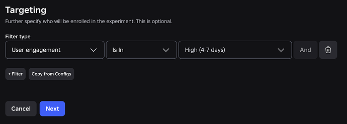 RobloxBR_Devs's tweet photo. Experiments no Roblox ficou mais poderoso! Segmente jogadores, crie configs condicionais e detecte impactos negativos mais cedo. Analytics com novos atributos também. Confira no dashboard do seu jogo. https://t.co/0AdKNoEZbE