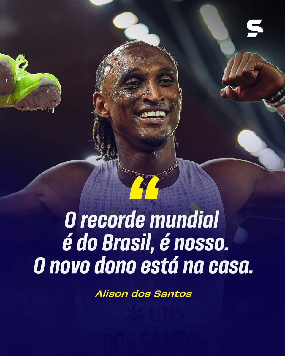 sportv's tweet photo. "O NOVO DONO ESTÁ NA CASA!" 🔥🇧🇷
Alison dos Santos deu uma entrevista após o recorde nos 400m com barreiras e demonstrou total confiança em seu trabalho. Mais um título para o nosso país! 💪
📸 Getty Images
#AtletismoNoSportv #Piu #AlissonDosSantos #Brasil #Recorde https://t.co/Rql2hrutZN
