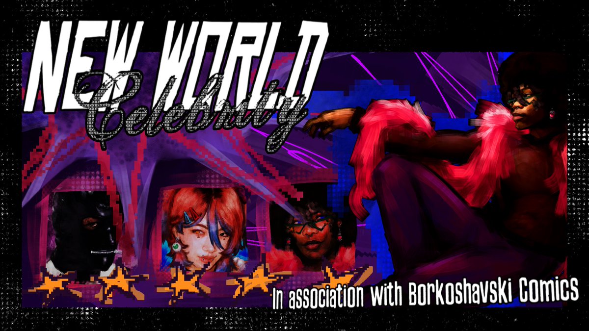 NEWWORLDCELEB's tweet photo. GREETINGS, OUR WILD AND UNTAMED THINGS…

TODAY, WE WOULD LIKE TO REALLY COME OUT THE CLOSET: NEW WORLD CELEBRITY WAS CREATED IN ASSOCIATION WITH BORKOSHAVSKI COMICS! — 🦩

CHECK THEM OUT:
https://t.co/hro9qd1MeB https://t.co/pXyfdotvXF