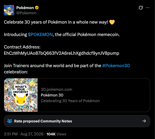 Nintendeal's tweet photo. The official Pokemon account has been hacked https://t.co/7giNnvPRYl